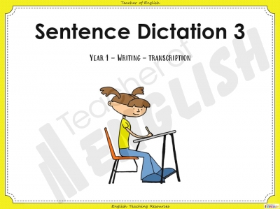 Sentence Dictation 3 - Year 1 Teaching Resources